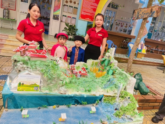 Geo-kids shared the image of Non nuoc Cao Bang geopark and messages about environmental protection