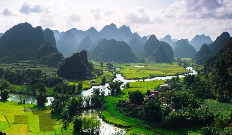 Karst landform in Non nuoc Cao Bang UNESCO global geopark